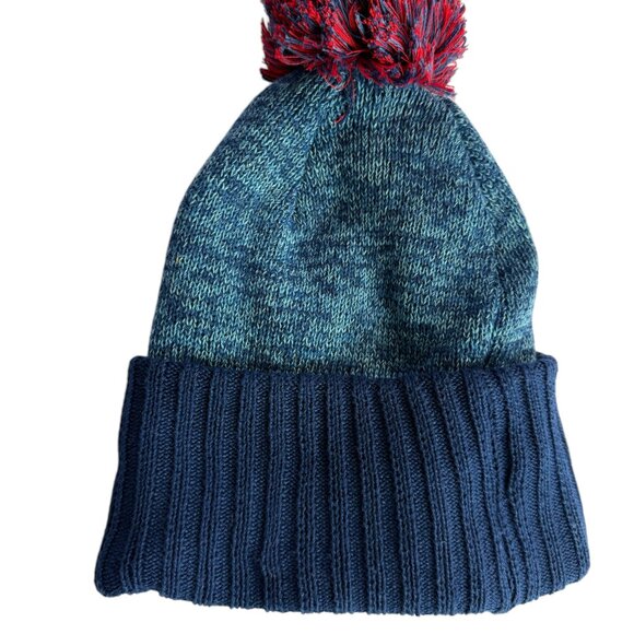 USA Olympics Beanie Hat Blue with Red/Blue Pom Pom Pouf on Top.  Adult.  Nike. main image 4
